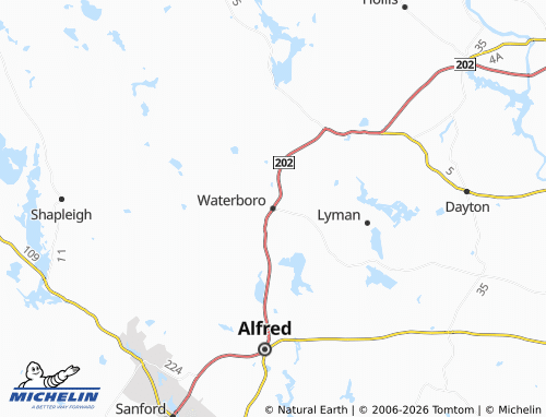 Carte MICHELIN Waterboro - ViaMichelin