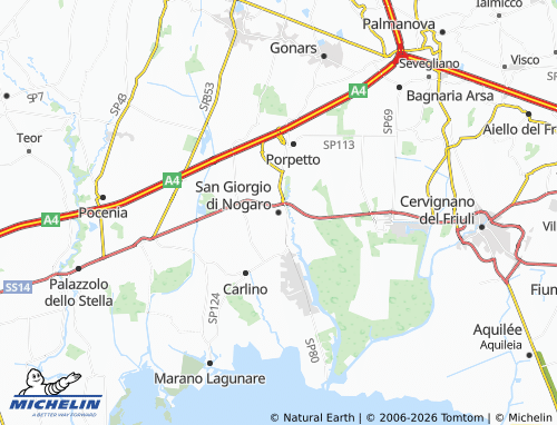 Mappa MICHELIN San Giorgio di Nogaro - ViaMichelin