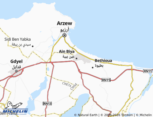 Carte MICHELIN Ain Biya - ViaMichelin