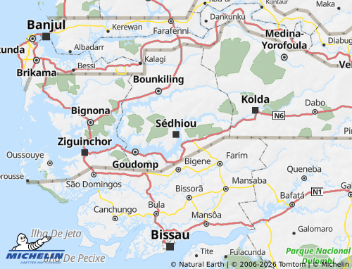 MICHELIN Sedhiou map - ViaMichelin