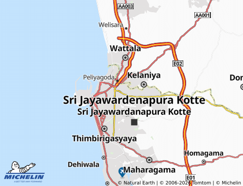 MICHELIN-Landkarte Kuruniyawatta - ViaMichelin