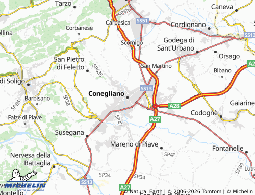 Mappa MICHELIN Conegliano - ViaMichelin