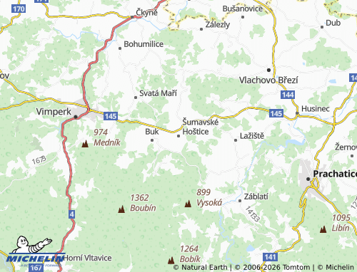 Mappa MICHELIN Šumavské Hoštice - ViaMichelin