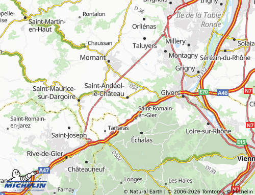 MICHELIN-Landkarte Saint-Andéol-le-Château - ViaMichelin