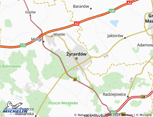 MICHELIN Żyrardów map - ViaMichelin