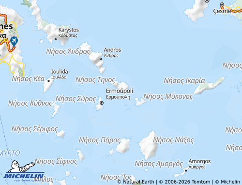 Carte MICHELIN Tinos - ViaMichelin