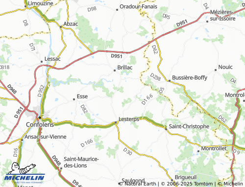 Carte MICHELIN La Vauzelle - ViaMichelin