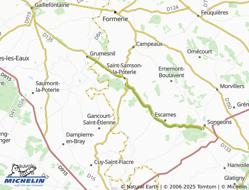 Carte MICHELIN Villers-Vermont - ViaMichelin