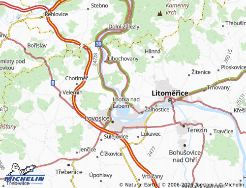 Mappa MICHELIN Velké Žernoseky - ViaMichelin