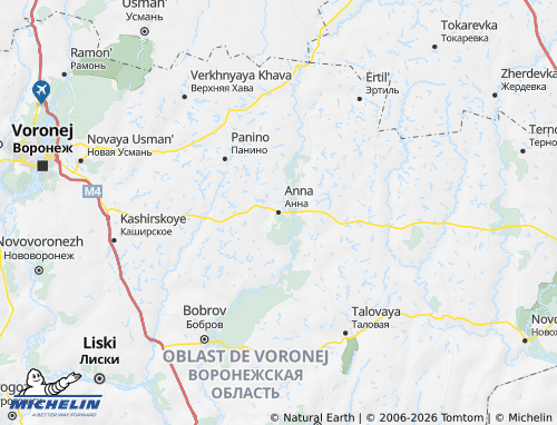 Carte MICHELIN Anninskiy rayon - ViaMichelin