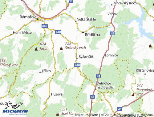 MICHELIN Ryžoviště map - ViaMichelin