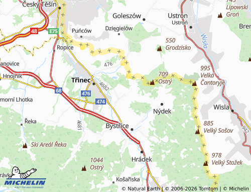 Mappa MICHELIN Vendryně - ViaMichelin