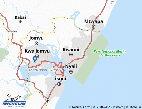 MICHELIN Kisauni map - ViaMichelin