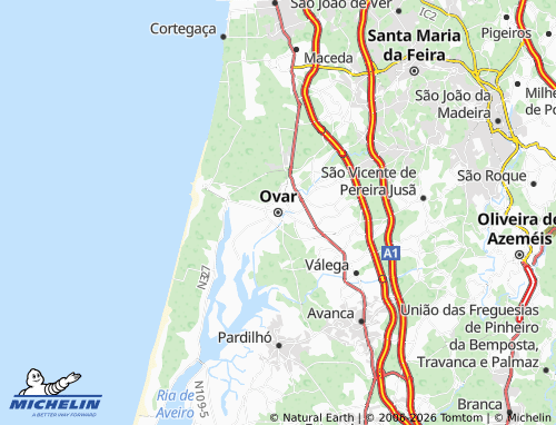 Mapa MICHELIN Ovar - ViaMichelin