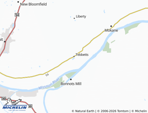 Mapa MICHELIN Tebbetts - ViaMichelin