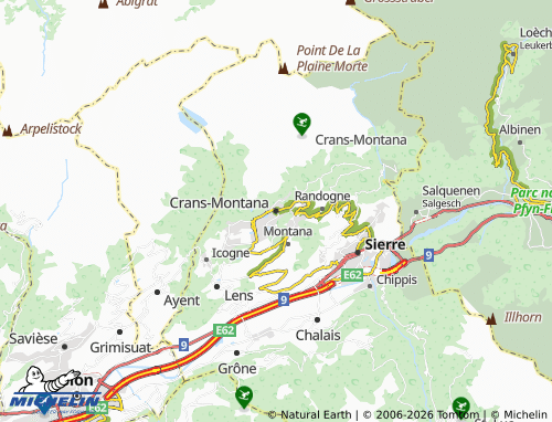 MICHELIN-Landkarte Crans-Montana - ViaMichelin