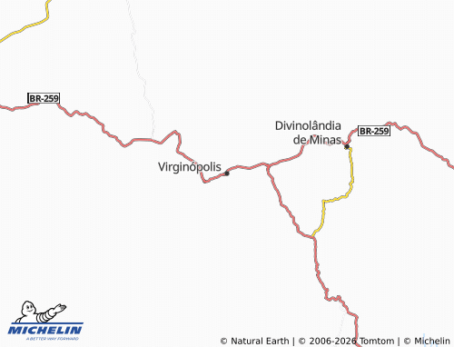 MICHELIN Virginópolis map - ViaMichelin