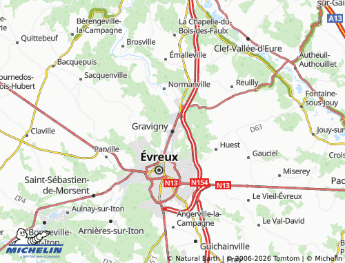 Mappa MICHELIN Gravigny - ViaMichelin