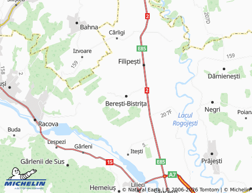 Mapa MICHELIN Berești-Bistrița - ViaMichelin