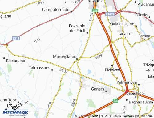 Mapa MICHELIN Mortegliano - ViaMichelin