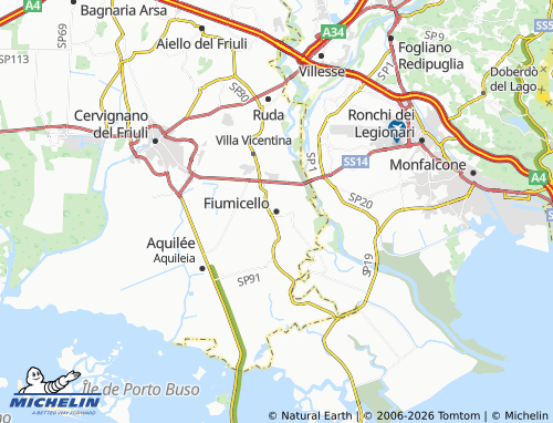 Mappa MICHELIN Fiumicello Villa Vicentina - ViaMichelin