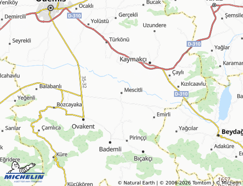 MICHELIN Mescitli map - ViaMichelin