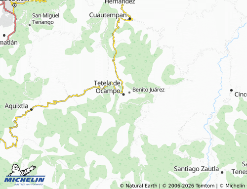 Mapa MICHELIN Tetela de Ocampo - ViaMichelin
