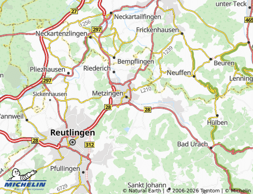 MICHELIN-Landkarte Metzingen - ViaMichelin