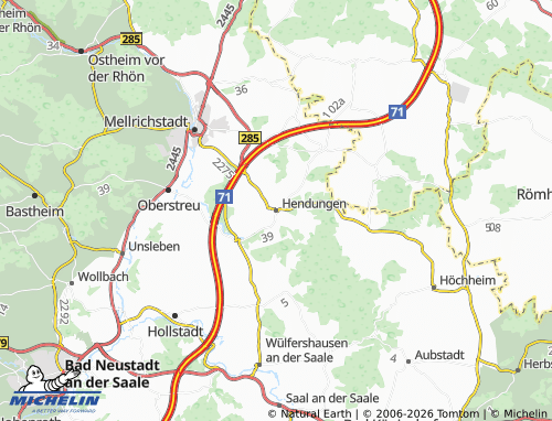 Mapa MICHELIN Hendungen - ViaMichelin