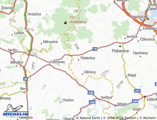 Mappa MICHELIN Třebívlice - ViaMichelin