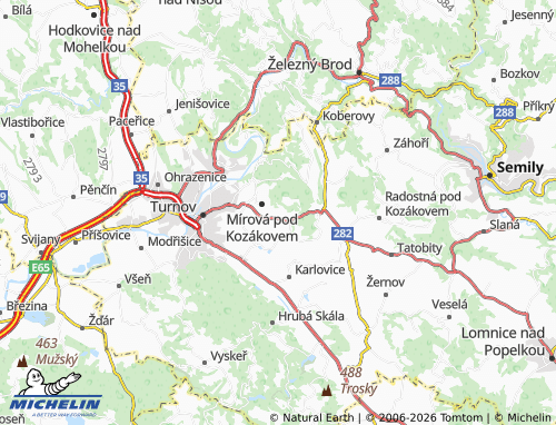 MICHELIN Hrachovice map - ViaMichelin