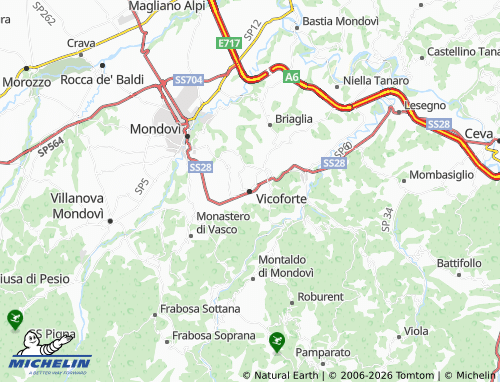 MICHELIN-Landkarte Vicoforte - ViaMichelin