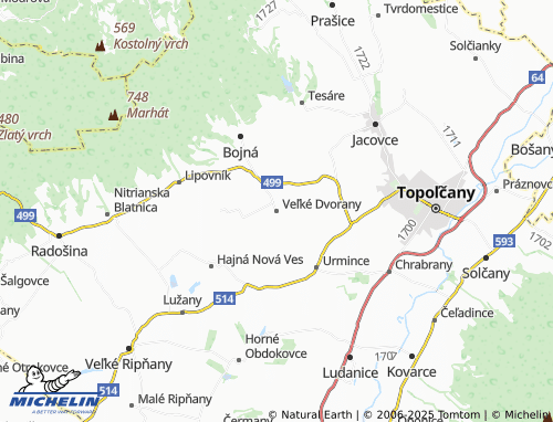 MICHELIN Veľké Dvorany map - ViaMichelin