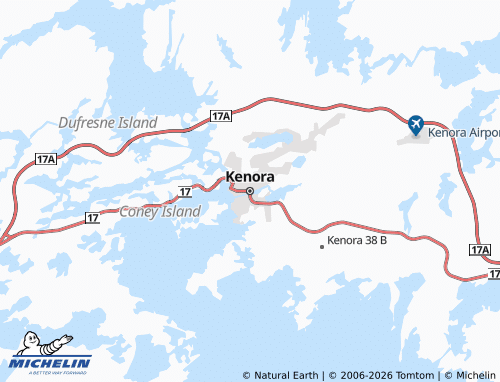 Kaart MICHELIN Kenora - ViaMichelin