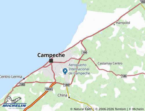 MICHELIN Paseos de Campeche map - ViaMichelin