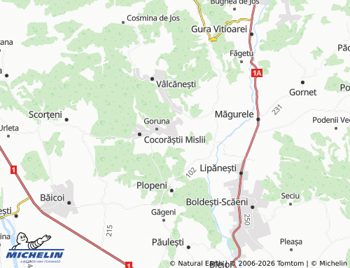 MICHELIN-Landkarte Țipărești - ViaMichelin