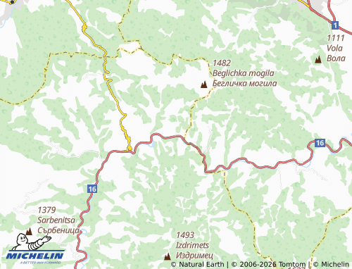 MICHELIN Opletnya map - ViaMichelin