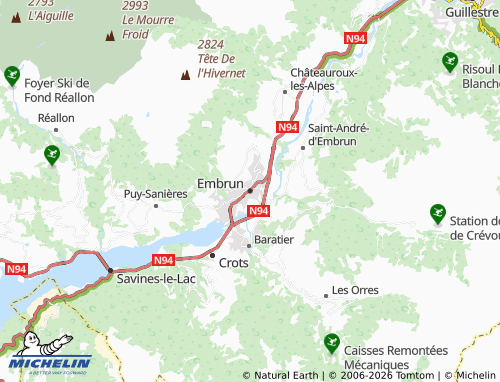 Kaart MICHELIN Embrun - ViaMichelin