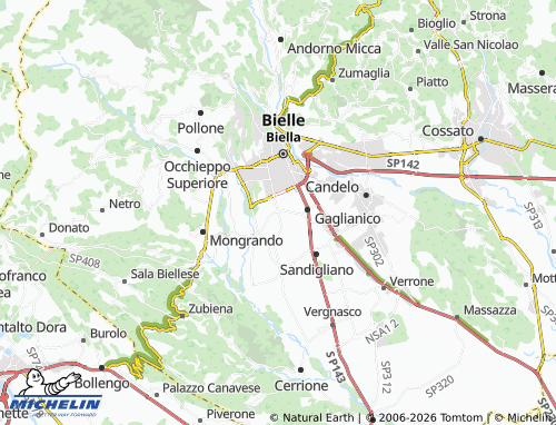 Mapa MICHELIN Ponderano - ViaMichelin
