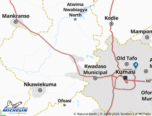 Mapa MICHELIN Akropong - ViaMichelin