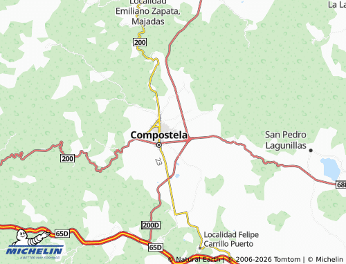 MICHELIN-Landkarte Lázaro Cárdenas, Compostela - ViaMichelin