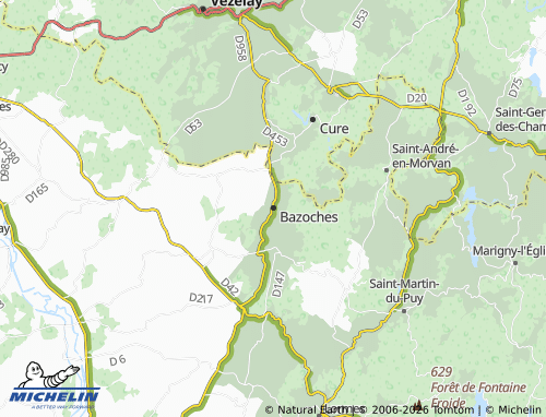 MICHELIN Bazoches map - ViaMichelin