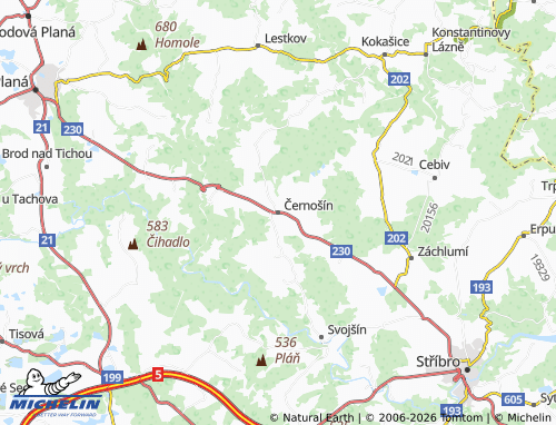 Mappa MICHELIN Černošín - ViaMichelin