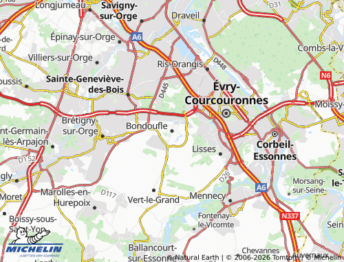 MICHELIN Bondoufle map - ViaMichelin