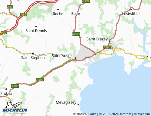 MICHELIN Saint Austell map - ViaMichelin