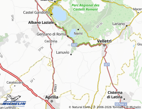 MICHELIN-Landkarte Lanuvio - ViaMichelin