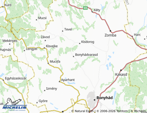 MICHELIN-Landkarte Bonyhádvarasd - ViaMichelin