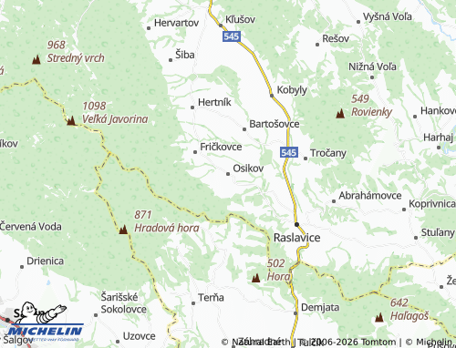 MICHELIN-Landkarte Osikov - ViaMichelin