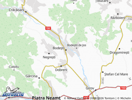 Mapa MICHELIN Bodești - ViaMichelin
