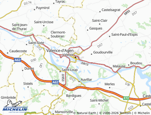 Carte MICHELIN Valence-d'Agen - ViaMichelin